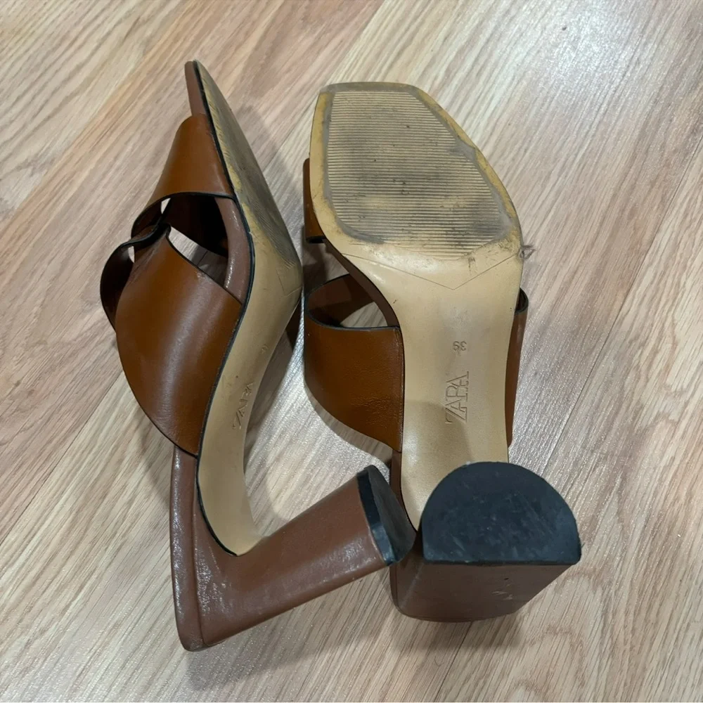 Zara Elegant Brown Women's‎ Sandals - Picture 6 of 8